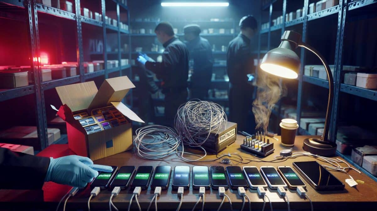 Desmantelan una granja de móviles que enviaba 2,5 millones de SMS al día para fraudes digitales