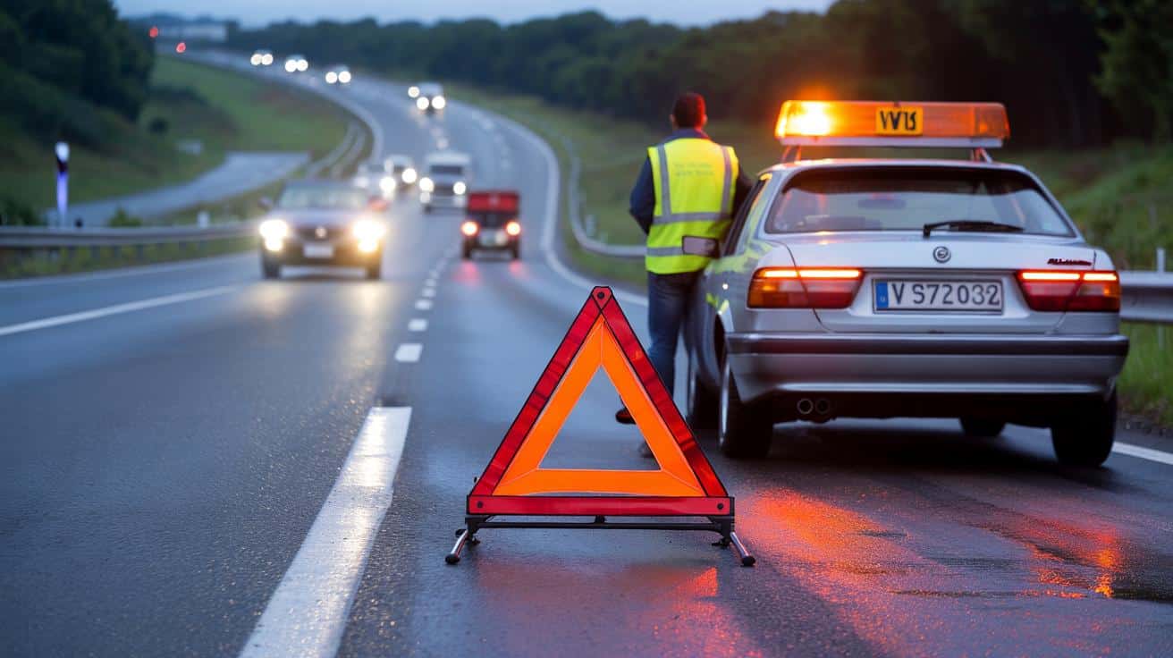 La DGT da marcha atrás oficialmente y permite el uso de triángulos de emergencia además de las luces baliza